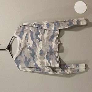 Blue camo crop top